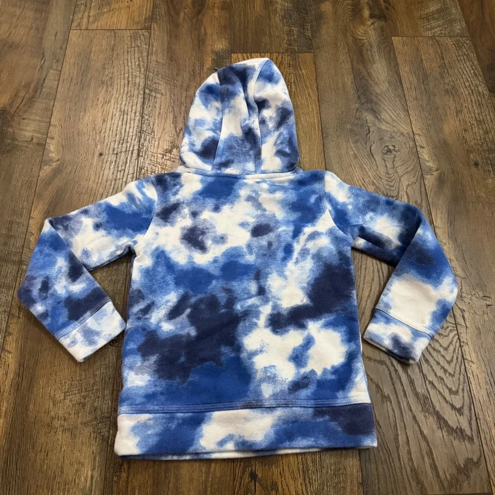 Nike Toddler Hoodie 4 XS 3-4 Years Blue Tie Dye Pullover Fleece Sweatshirt Logo